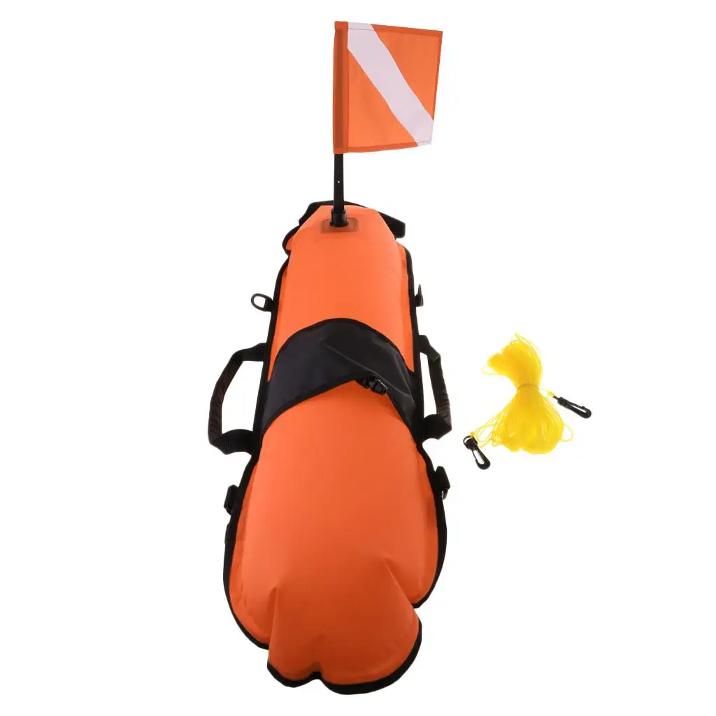 

High Visible Surface Marker Buoy Safety Float & diver 20m Tow Scuba Diving Underwater Activities