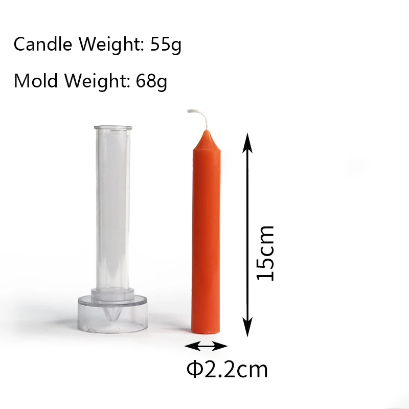 DIY Acrylic Candle Mold Easy Demoulding Long Pillar Wax Mold Pc Plastic Long Strip Candle Mold Home Table Decoration Ornaments