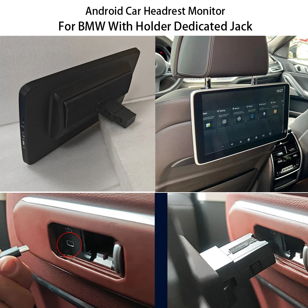 2026 NEW Car Brand Logo Dedicated UI Style 11.6 Inch Android 12.0 Headrest With Monitor For BMW Rear Seat Entertainment System