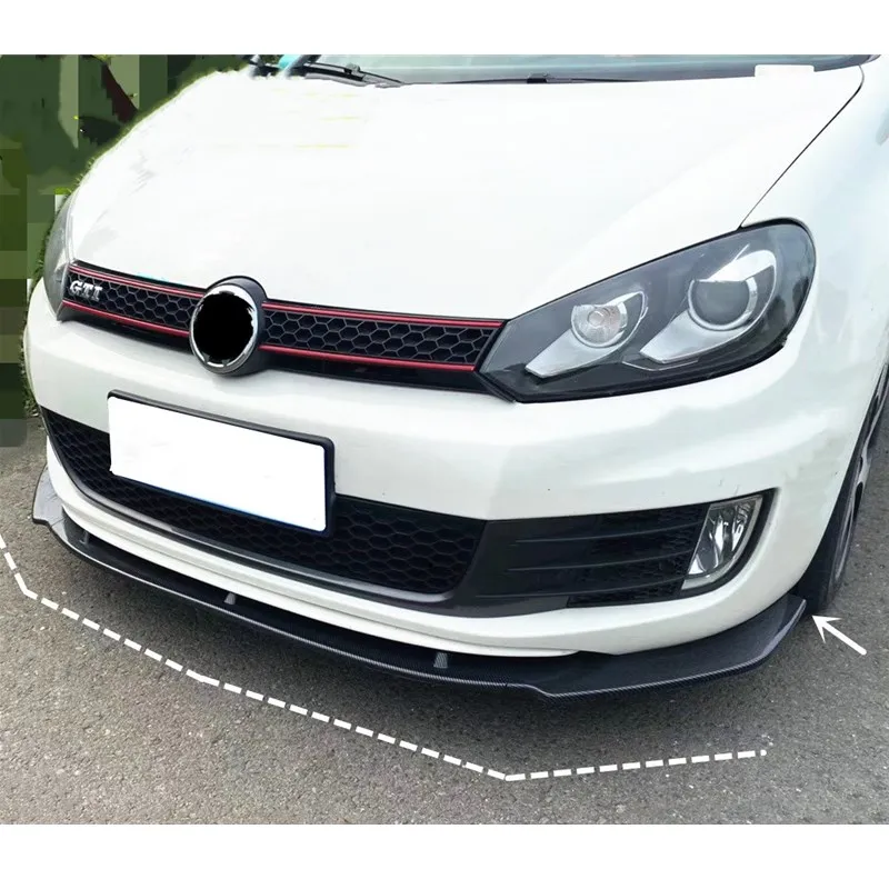 Car Front Bumper Lip For Volkswagen Golf 6 / 6R / 6GTI 2010 2011 2012 2013 VW GOLF MK6 Front Lip Splitter Spoiler 3PCS Style