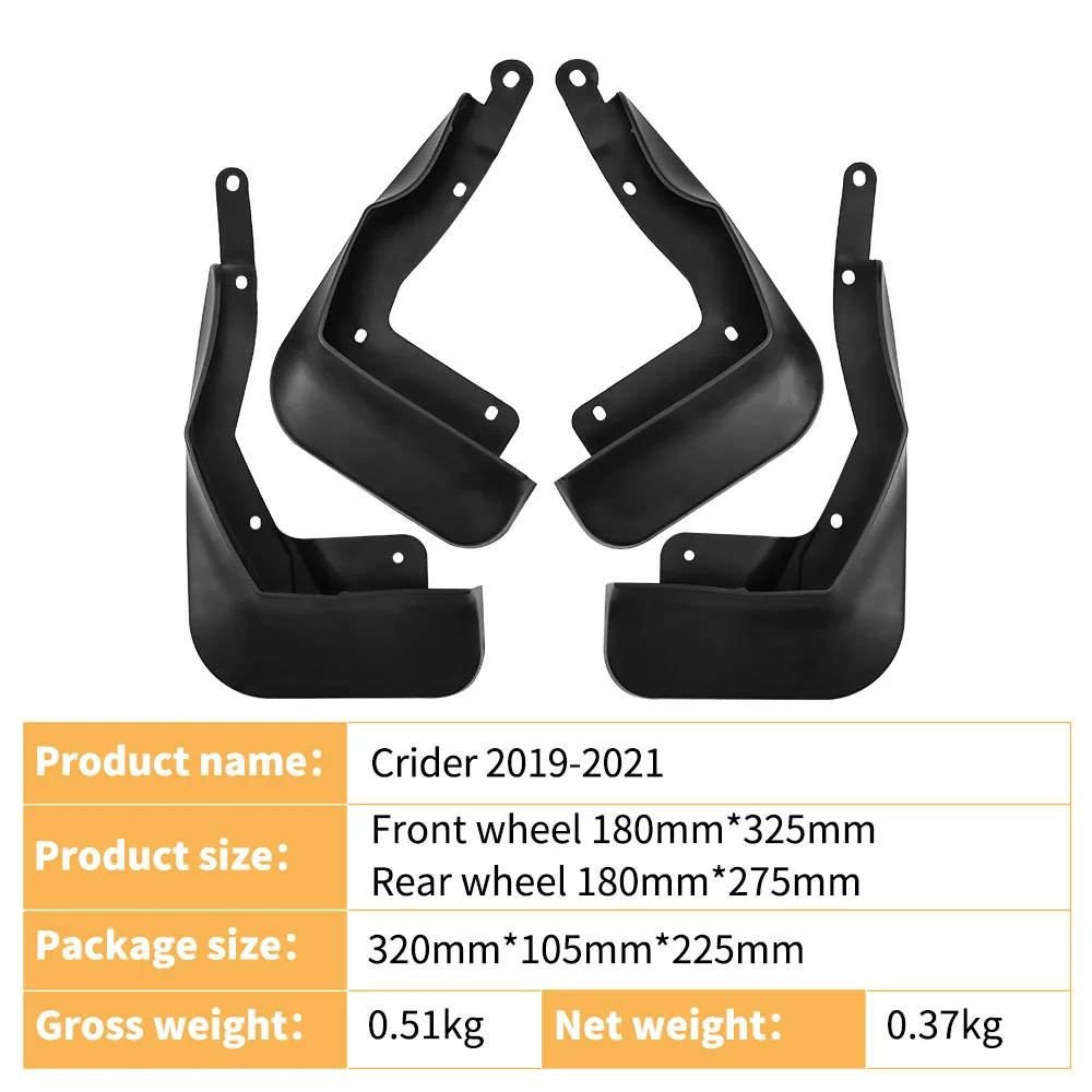 Car MudFlaps Mudguards Anti Splash For Honda Crider 2019-2021 Front Rear Wheels Fender Car Accessories 4Pcs