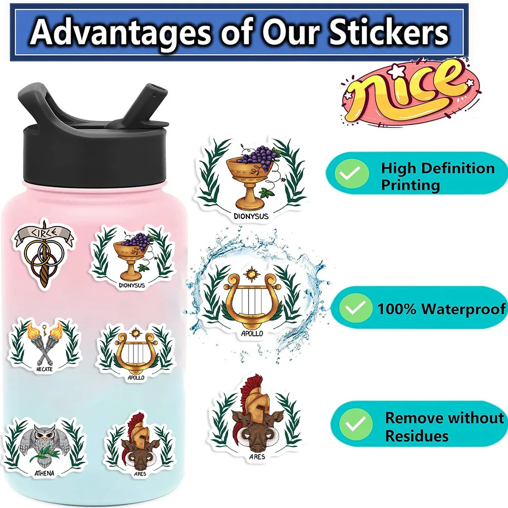 10/30/50PCS Ancient Greek God Cartoon Stickers Graffiti Decals Luggage Laptop Phone Guitar Car Bike Skateboard Sticker Kids Toy