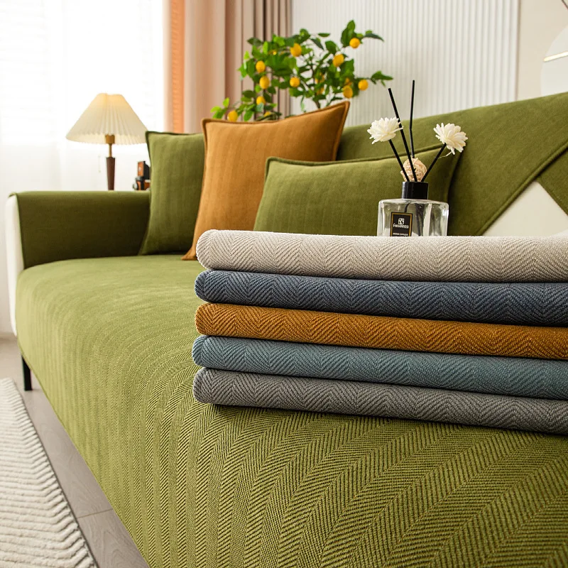 Universal Sofa Cover In Chenille Textures Non-Slip Couch Cover Towel Sofa Protective Mat For Living Room Decoration Sofa Cushion