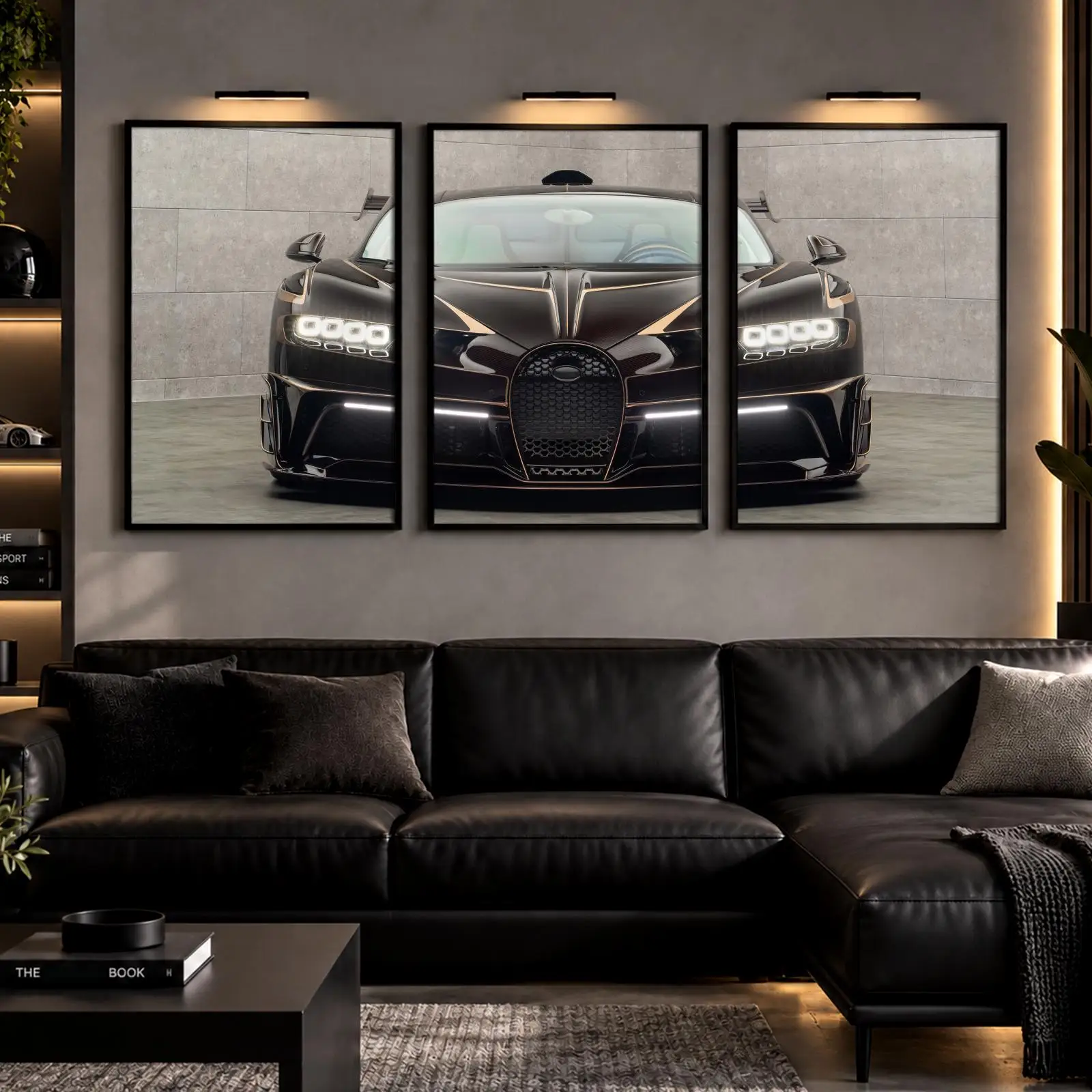 3pc Future Hypercar Art Painting Calligraphy Canvas Poster Set Wall Art Prints for Bedroom Living Room Home Decor Gift