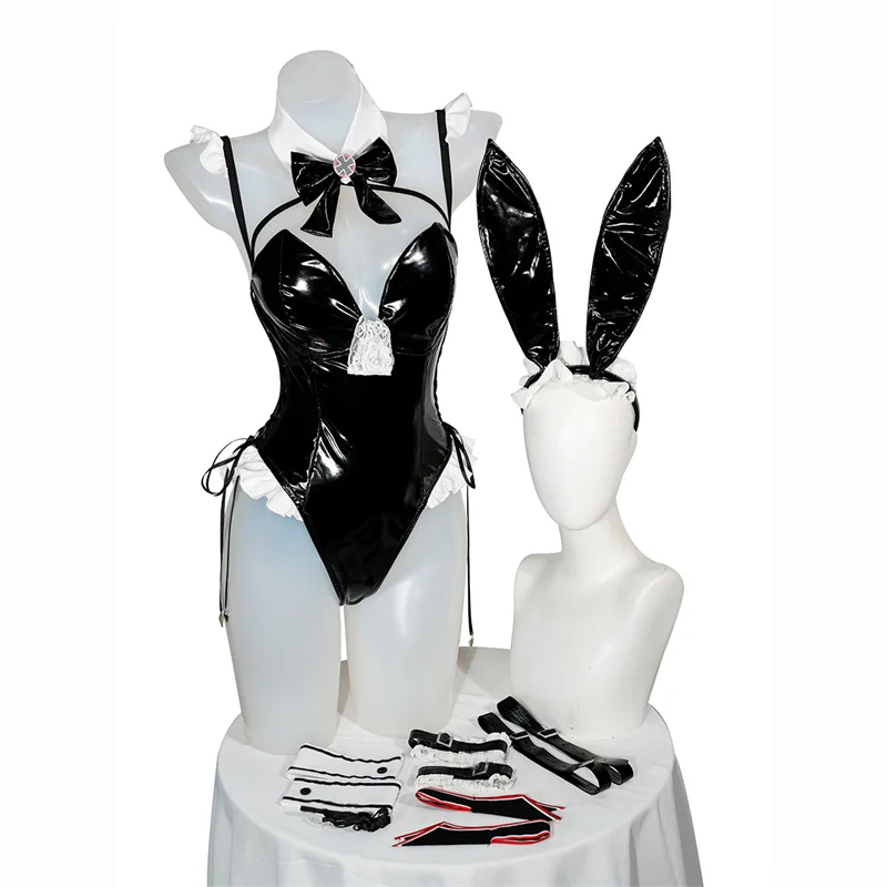 

Azur Lane KMS Prinz Eugen Rabbit Cosplay Costume Adult Women Bunny Girl Sexy Cute Uniform Halloween Bows Headwear Clothes Outfit