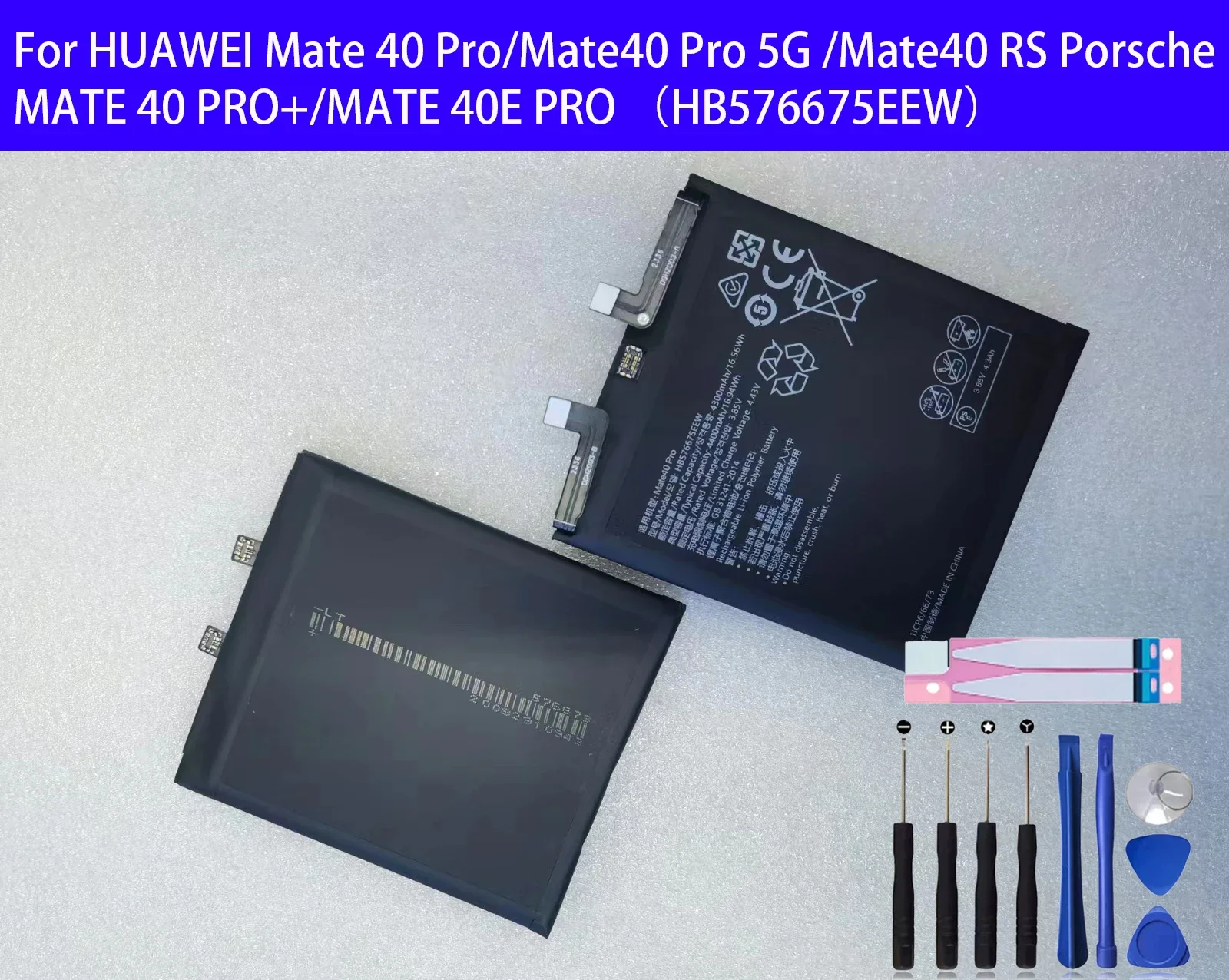 100% Original New Replacement Battery HB576675EEW For HUAWEI Mate 40 Pro/Mate40 Pro 5G /Mate40 RS Porsche/MATE 40 PRO+/MATE 40E