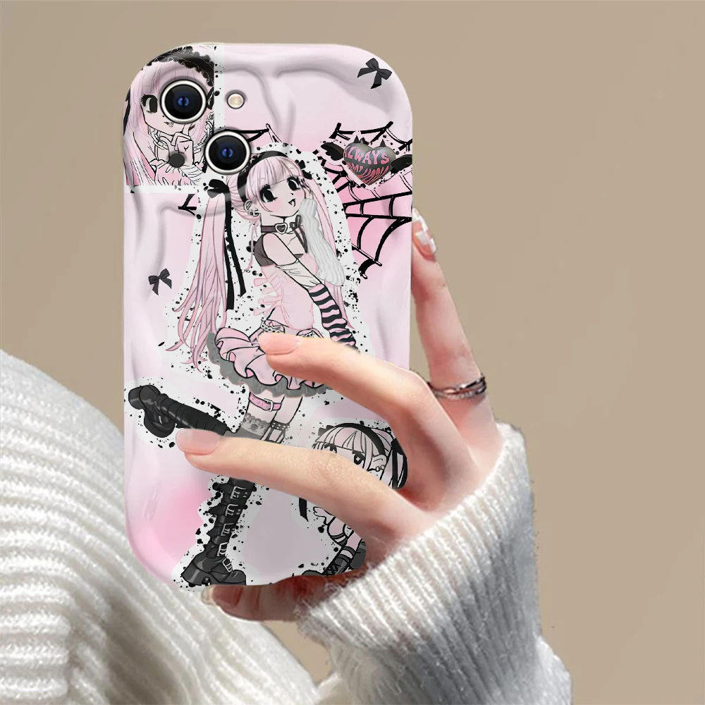 Yk2 Anime Star Girl Kawaii Angel 3D Wave Case For Xiaomi Mi 14 12 12T 11 Lite Poco M6 X6 X5 X4 F4 X3 M3 Pro 4G 5G Soft Cover