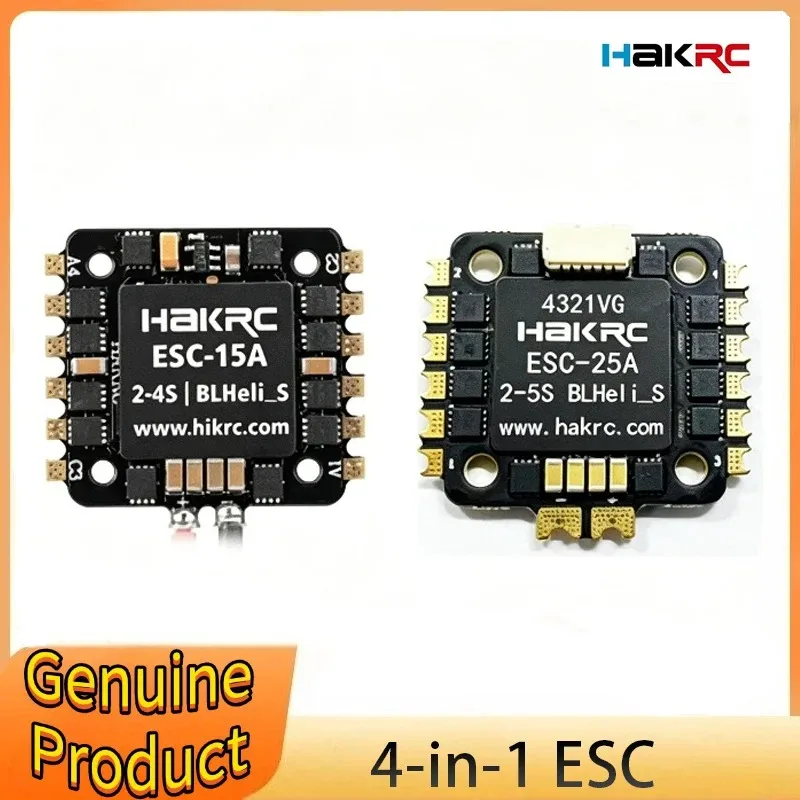 HAKRC 15A 25A 2-4S 4 in 1 BLHeli_S ESC Dshot600 20x20mm for FPV Racing Drone Quadcopter RC Parts