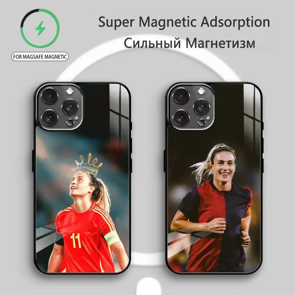 

Athlete A-Alexia P-Putellas Phone Case For iPhone17,16,15,14,13,12,11 Plus,Pro Max Magnetic For Magsafe Wireless Charging