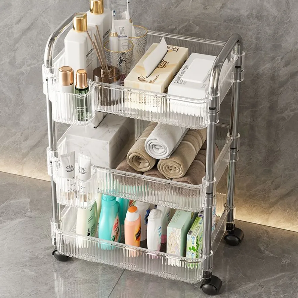 

Small Cart Storage Rack, Floor To Ceiling Bathroom Cosmetics Multi-layer Snack Storage Rack Large Capacity Kitchen Organize