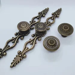 European style carved handle zinc alloy  cabinet door handle retro wholesale