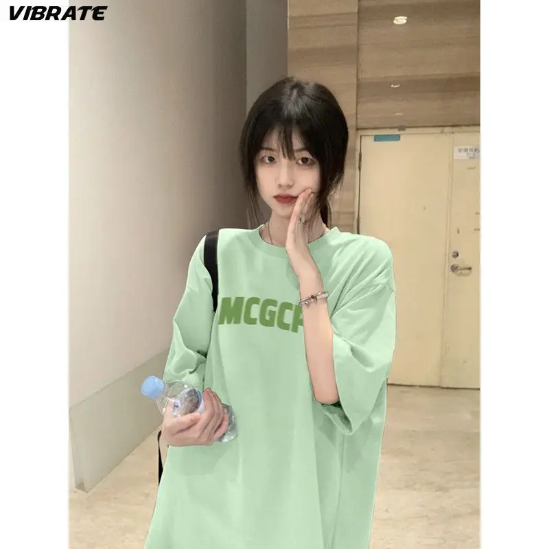 Kurzarm-T-Shirts für Damen, minimalistisch, bequem, Baumwolle, lockere Passform, leicht, atmungsaktiv, entspannt, täglich, schlicht, schick, Basic-Tops