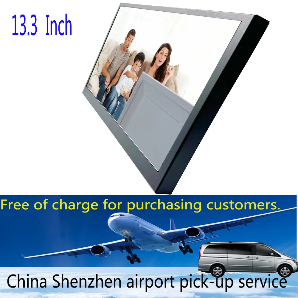 13.3 Inch Portable Display LCD HDMI-compatible VGA Input DC Power In for PC Laptop Camera TV Box DVD SWITCH Scree