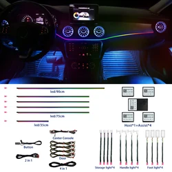 18-in-1 128 colorful RGB Symphony Car Ambient Interior LED Universal Multiple Modes Decoration Atmosphere Lights App Control