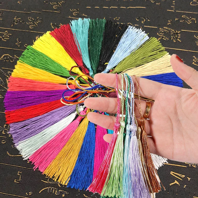 

30Pcs 13cm Hanging Rope Silk Tassel Bookmark Tassels For DIY Key Chain Earring Hooks Pendant Jewelry Making Supplies