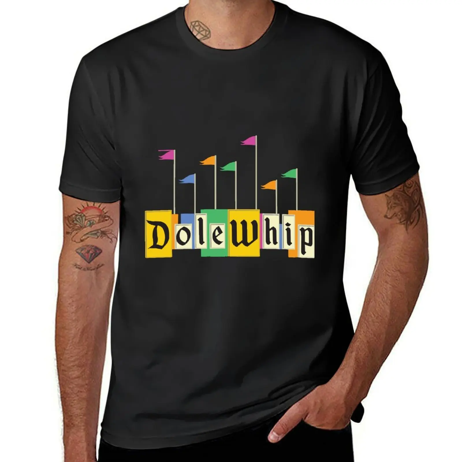 Футболка Dole Whip-Land, простой летний топ, индивидуальный дизайн, собственные топы, Мужская футболка большого размера