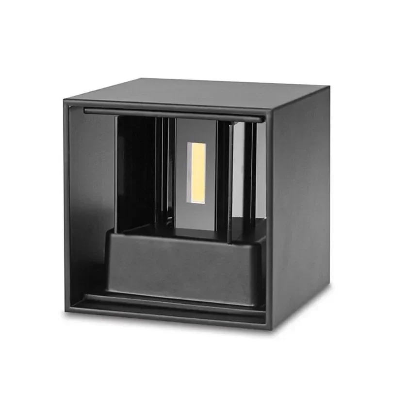 

Короткий куб 12 Вт с регулируемой яркостью COB, современный регулируемый настенный светодиодный настенный светильник для поверхностного монтажа, уличный водонепроницаемый светильник, садовое бра