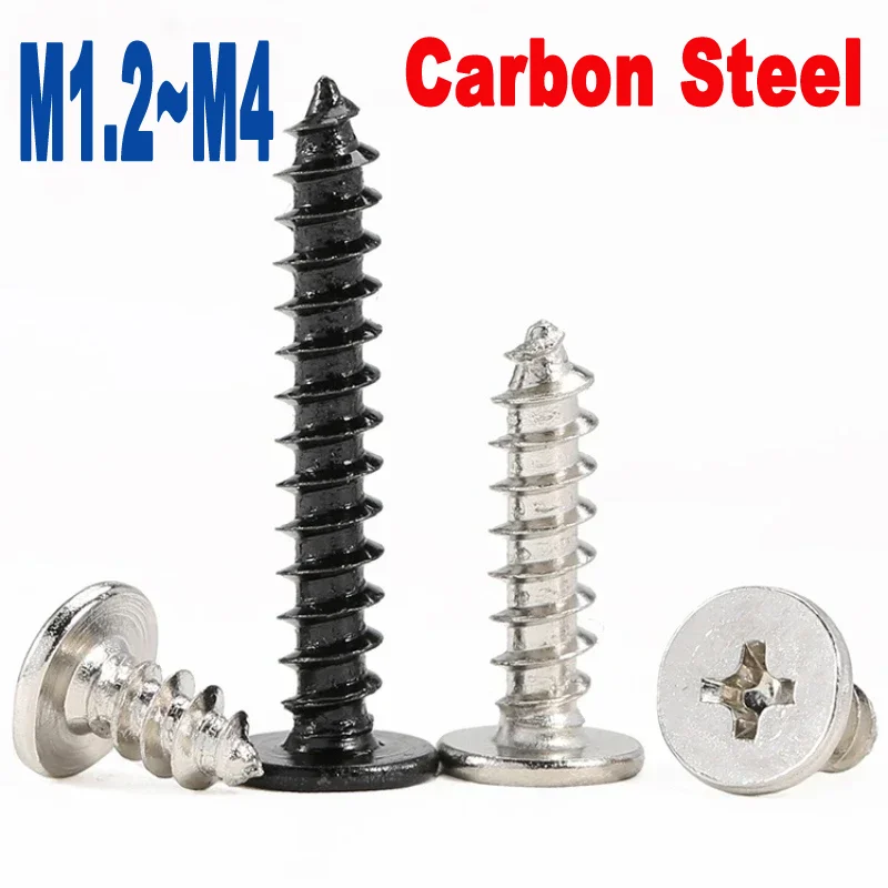 

M1.2 M1.4 M1.7 M2 M2.3 M2.6 M3 M3.5 M4 Carbon Steel Cross Phillips Super Ultra Thin Flat Wafer Head Self-tapping Wood Screw