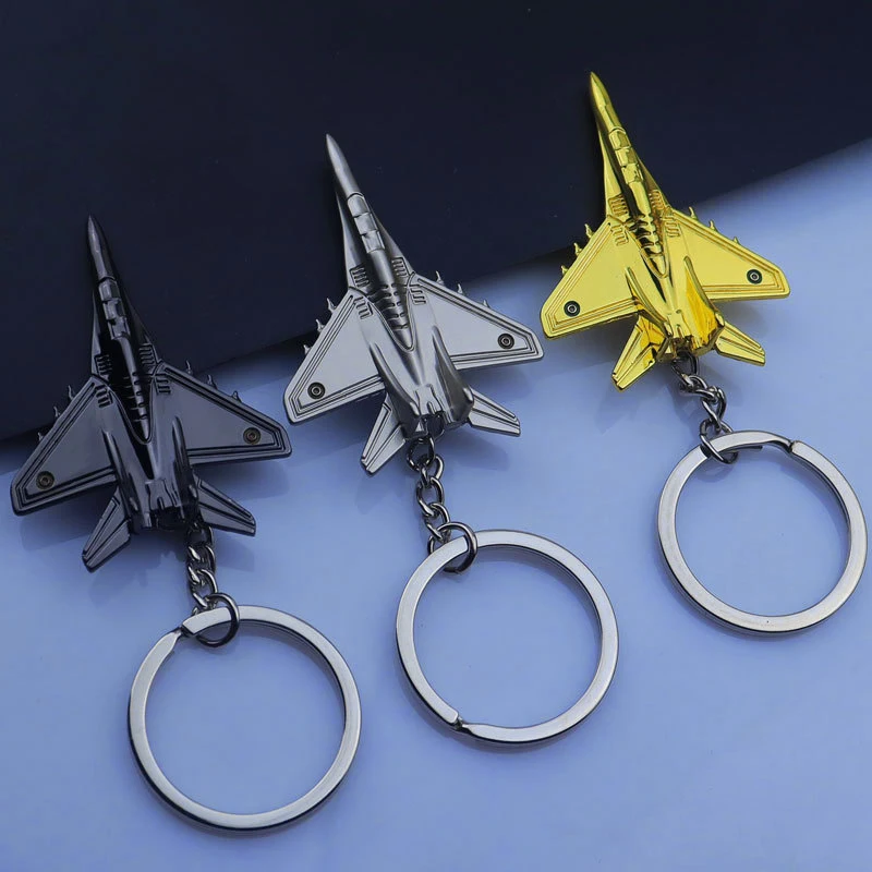 Men Metal Fighter Keychain Gadgets For Man Battleplane Key Chain On Bag Car Trinket Jewelry Boyfriend Gifts Souvenirs 1Pc