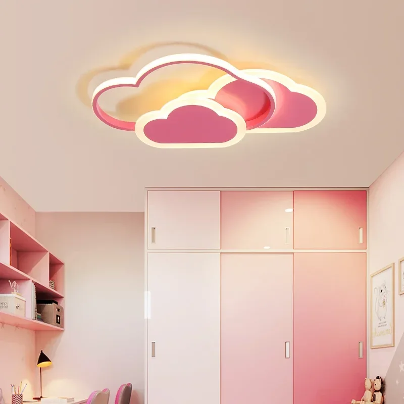 Nordic Simple White Pink LED Ceiling Lighting Love Star Cloud Shape Home-appliance Lamp for Bedroom Home Decor Children\'s Room