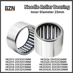 2PCS Inner Diameter 25mm Needle Roller Bearing HK253310 253315 253520 2520 2512 2514 2516 2526 2525 HK2538 2518