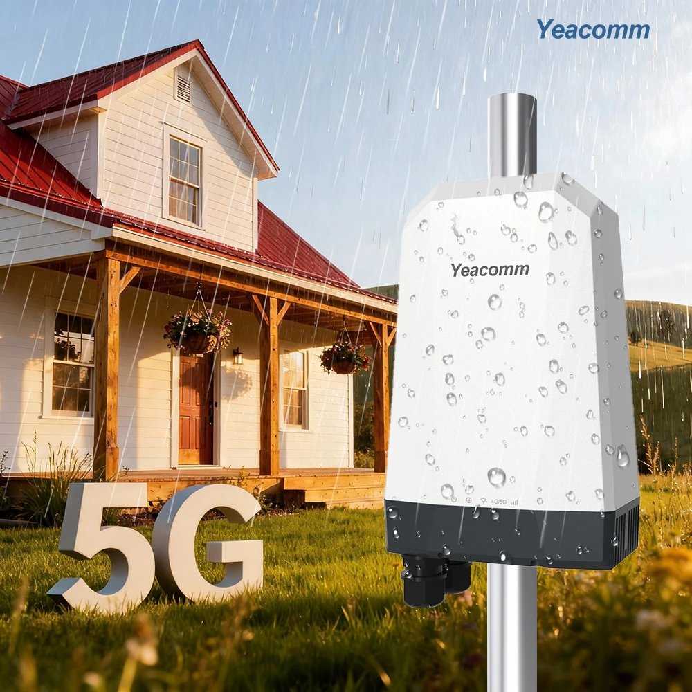 Yeacomm NR610-Q Series Wifi Routers 5G Cellular Multi Gigabit Wireless CPE Waterproof ODU Router With Sim Card Slot