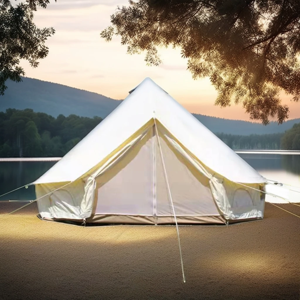 3M 4M Waterproof Canvas Bell Tent Luxury PVC High Quality Tent for Outdoor Camping Yurt Large Tent