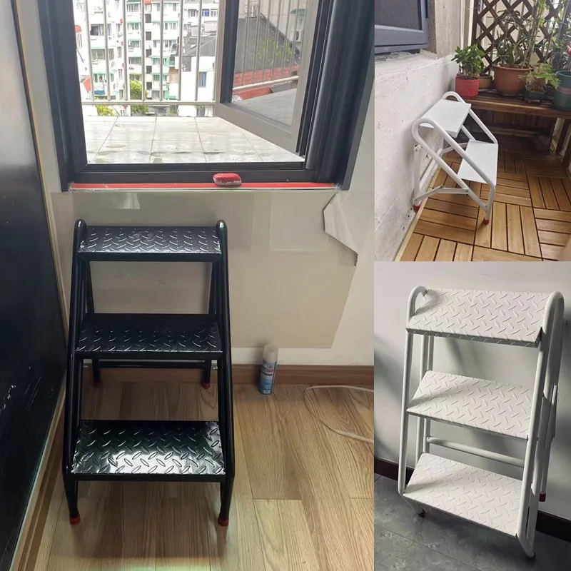 household ladder carbon steel folding ladder step step three-step stool staircase wall herringbone ladder folding