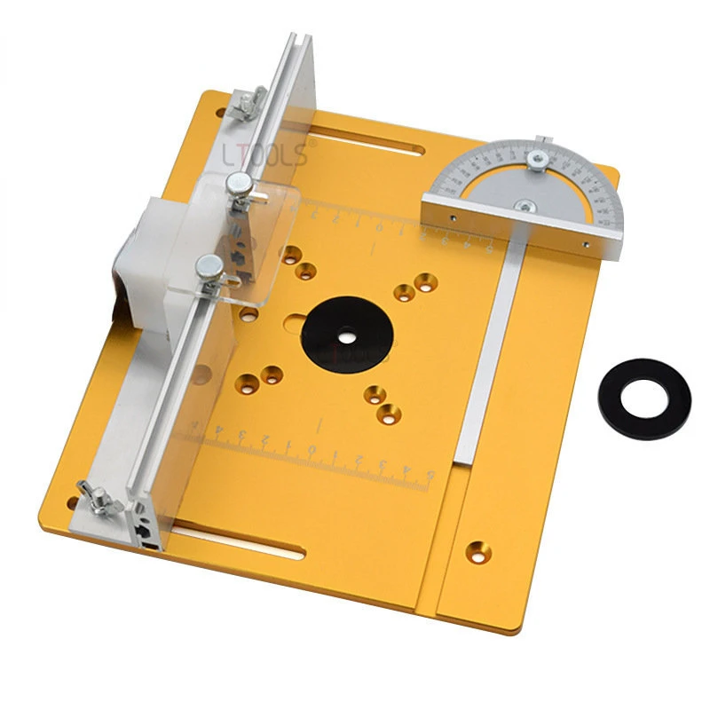 Imagem -02 - Alumínio Router Tabela Inserir Placa com Miter Gauge Bancos para Madeira Serra de Mesa Aparador Multifuncional Máquina de Gravura Novo