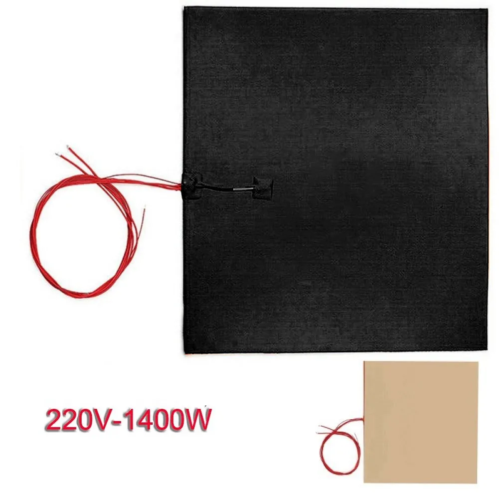 500*500mm 220V 1400W Silikon Heizung Matte Pad Für Drucker Erhitzt Bett Heizung Ad Quadrat Gummi wärme Matte Erhitzt Bett Platte Flexible