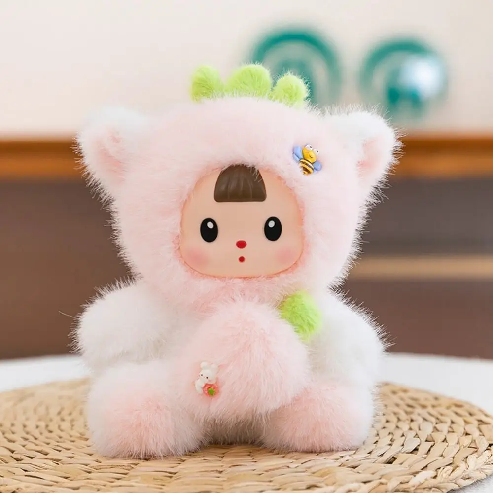 Pequeño dinosaurio, conejo de tomate, juguete de peluche, lindo y suave muñeco de peluche de mapache, 17cm, Animal de dibujos animados, gato fresa