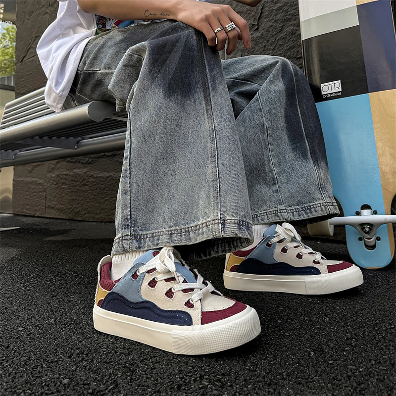 

Мужские повседневные кроссовки на шнуровке, мужские кроссовки, дышащие весенне-летние оригинальные мужские модные кроссовки, дышащие низкие кроссовки на плоской подошве