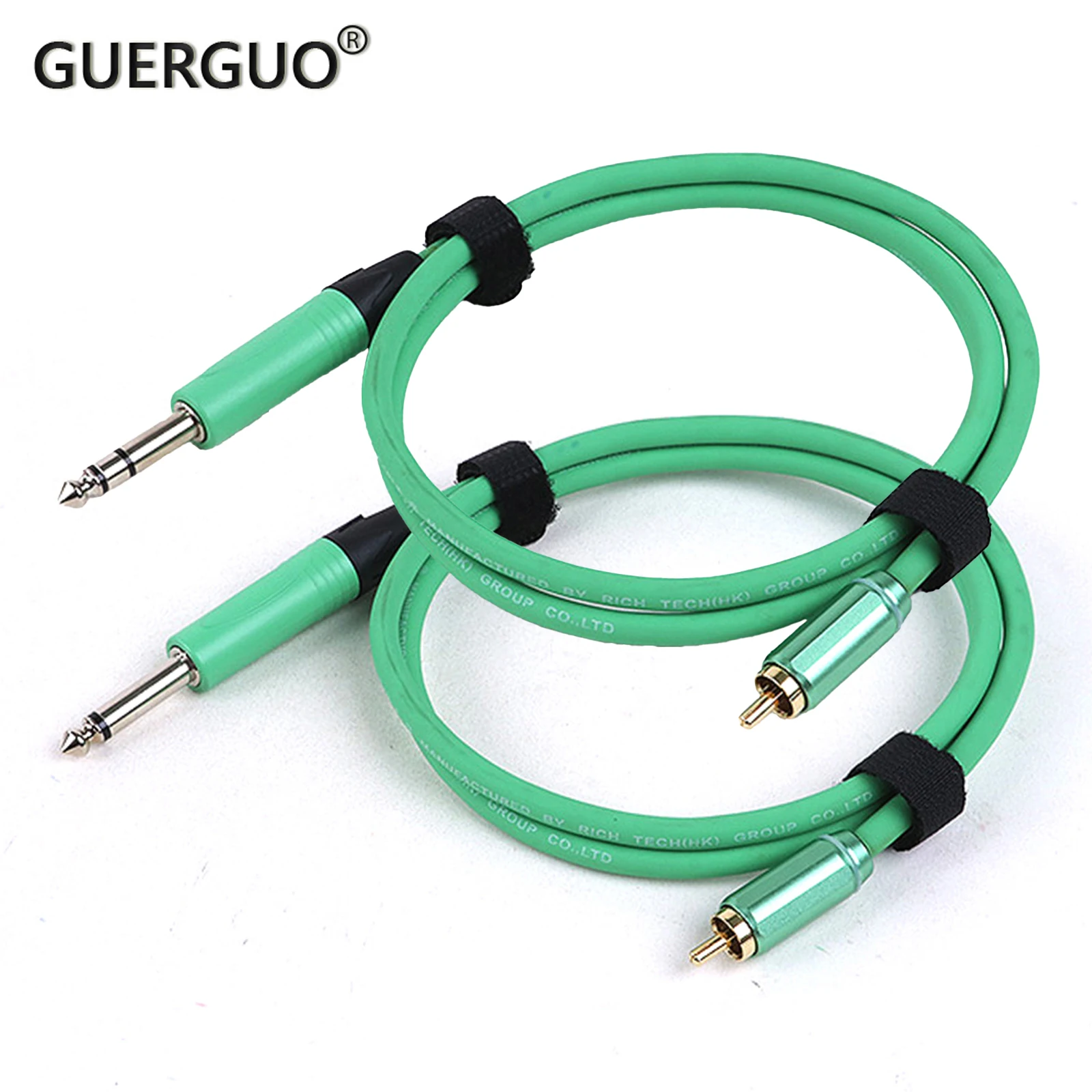 1PC RCA to 6.35mm TRS/TS 1/4 inch Jack OFC Audio Cable RCA Male to 6.5MM Male Stereo/Mono Cord Foil+Braided Shielded 0.2M-15M