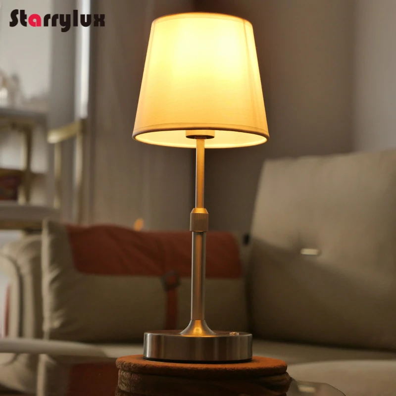 

Adjustable Fabric Table Lamp Retro Restaurant Ambient Light Bedside Night Lights with Vintage Style