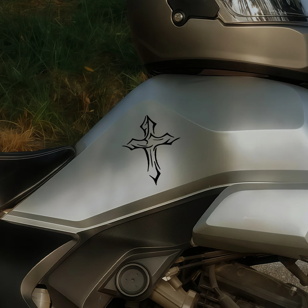 

1 шт. креативная водонепроницаемая виниловая наклейка с крестом для мотоциклетного шлема, обтекателя, топливного бака, кузова, декора велосипеда