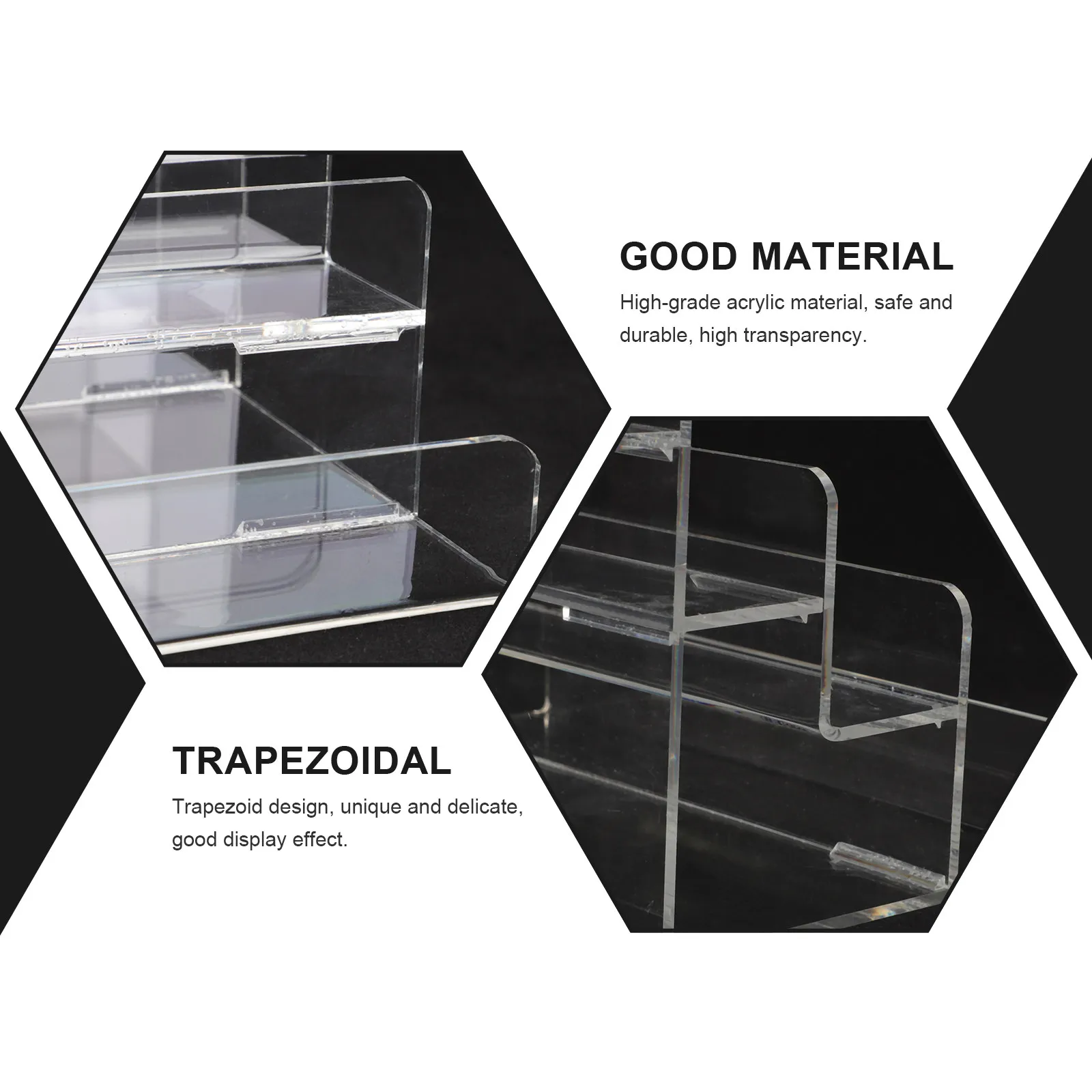 Multi-Layer Acrylic Purse Display Rack Ladder Shape Stand for Wallet Handbag Organizer Transparent Display Tabletop Holder