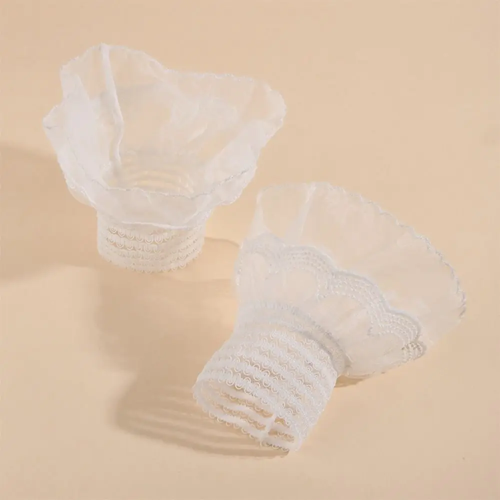 

Двухслойные кружевные накладные манжеты с цветочным узором и горошком, эластичные универсальные манжеты-резинки, декоративные манжеты для свитера