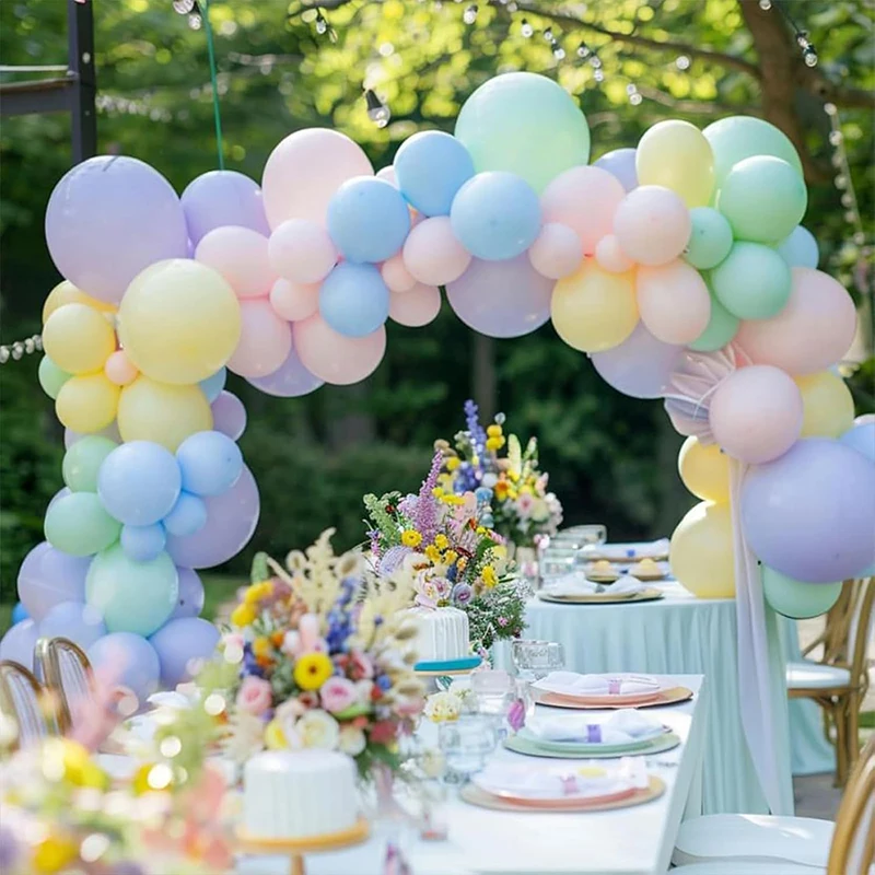 143 قطعة من بالونات قوس قزح لتزيين عيد الفصح السعيد، بالونات مطابقة من اللاتكس لحفلات عيد الفصح