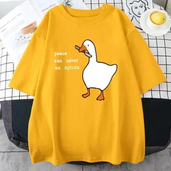 Men's Duck Print T-shirt Fashion Letter Printed Tee Loose and Comfortable Street Short Sleeve Oversized Tee Shirt Men Clothes