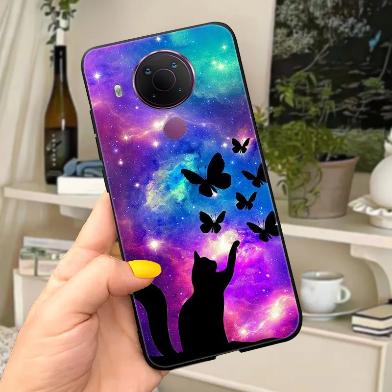لنوكيا 5.4 حافظة لينة سوداء سيليكون الهاتف الغطاء الخلفي لنوكيا 5.4 حافظة Nokia5.4 TA-1333 TA-1340 TA-1337 TA-1328 TA-1325 Cat