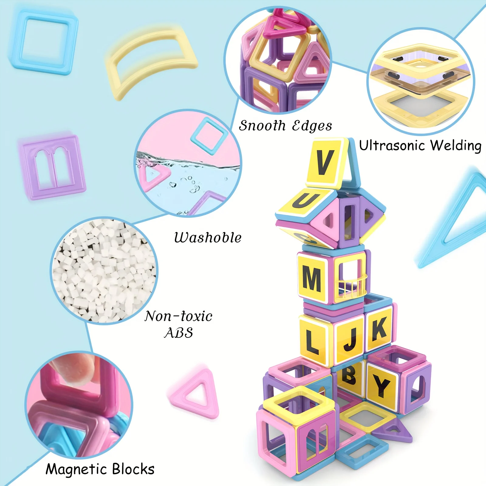 Mini 148Pcs Magnetic Building tiles 3D Magnetic Stacking Blocks STEM Magnetic Toys Learning Construction Toys for Kids