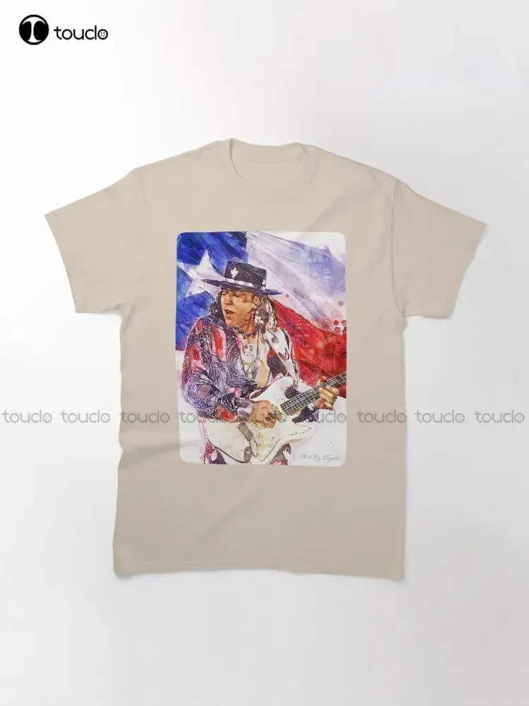 Stevie Ray Vaughan Tribute Watercolour Art Classic T-Shirt Custom Aldult Teen Unisex Digital Printing Tee Shirts Custom Gift