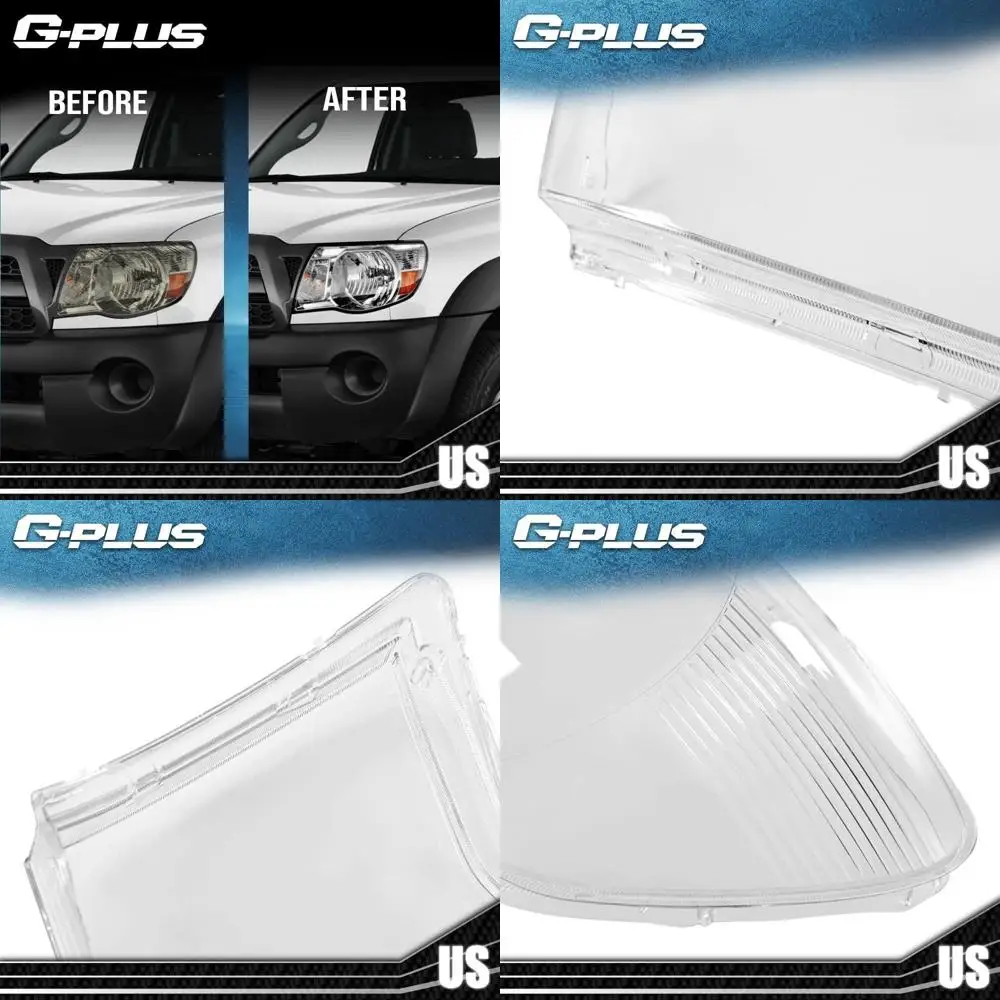 

G-PLUS Front Headlight Lenses Cover, Compatible with Toyota Tacoma 2005 2006 2007 2008 2009 2010 2011, Left & Right Side Pair (C