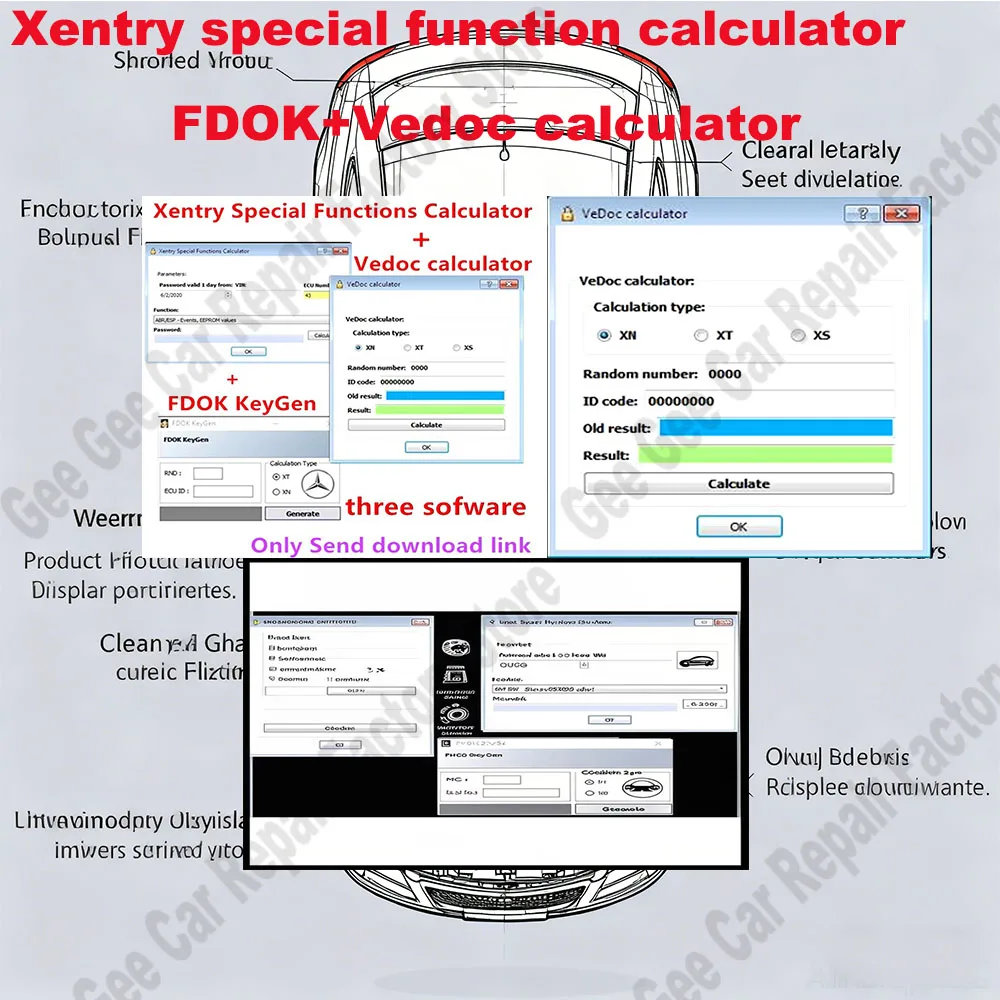 Xentry Special Function Calculator + FDOK + Vedoc Calculator with Keygen For European American Car Models Star C3 C4 C5 C6 J2534