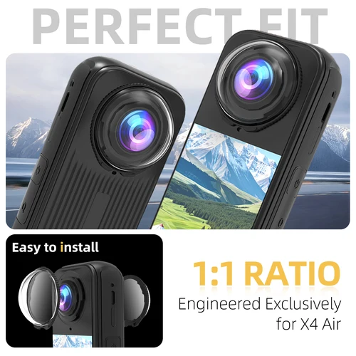 Imagen 2 del producto Protectores de lentes para Insta360 X4 Air, Protector resistente a los arañazos de lente de vidrio óptico premium, para accesorios de cámara Insta360 X4Air