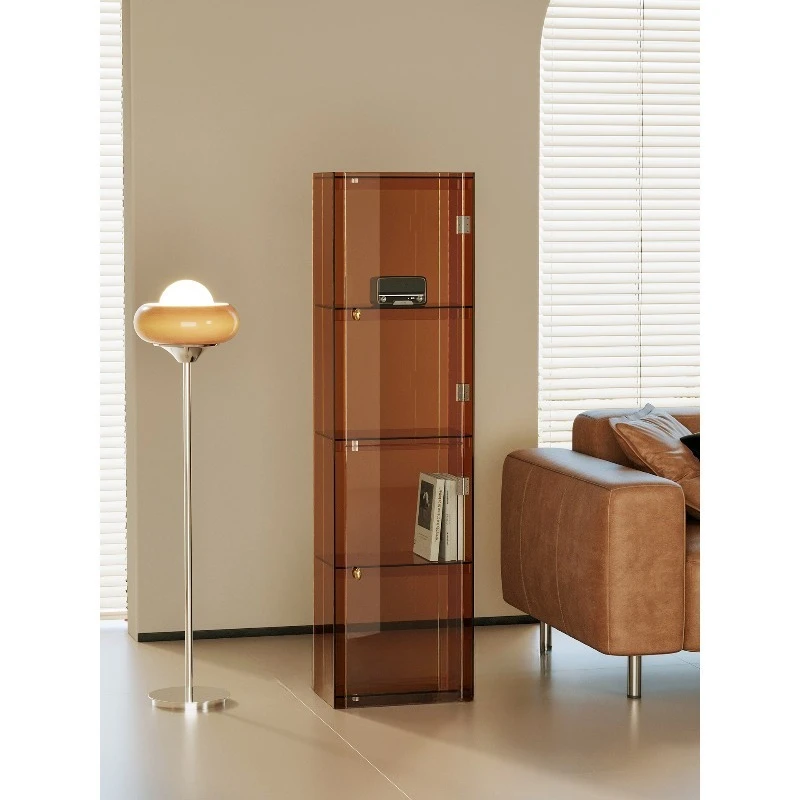 Medieval style storage cabinet with door multi-layer bedside table, stairwell, floor-to-ceiling narrow crack dust rack