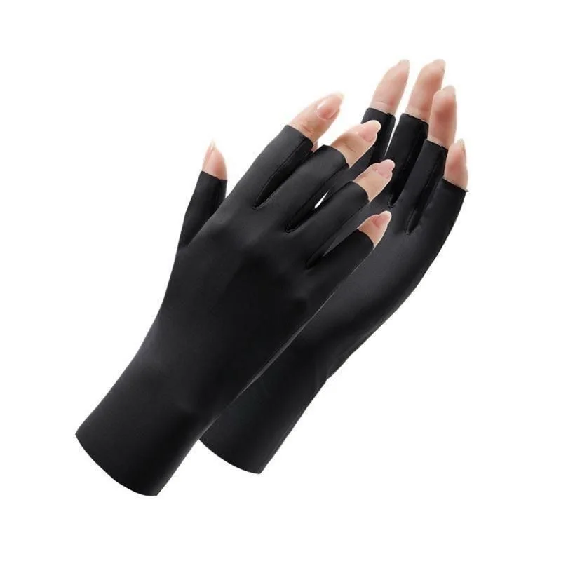 Men'S And Women'S Ice Silk Sunscreen Touch Screen Split Finger Gloves Ultra-Thin Anti Slip Uv Upf50+Outdoor Sports Gloves