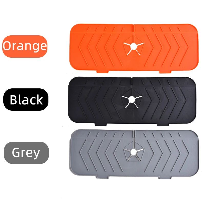 Kitchen Silicone Faucet Mat Sink Splash Guard Faucet Drainage Mat Drying Pad Kitchen Bathroom Countertop Protection Mat 3 Colors