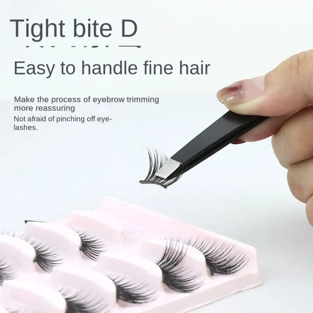 Double Side Hair Pluckers Acne Treatment with Holes Eyebrow Clip Stainless Ultra-thin Eyelash Tweezers