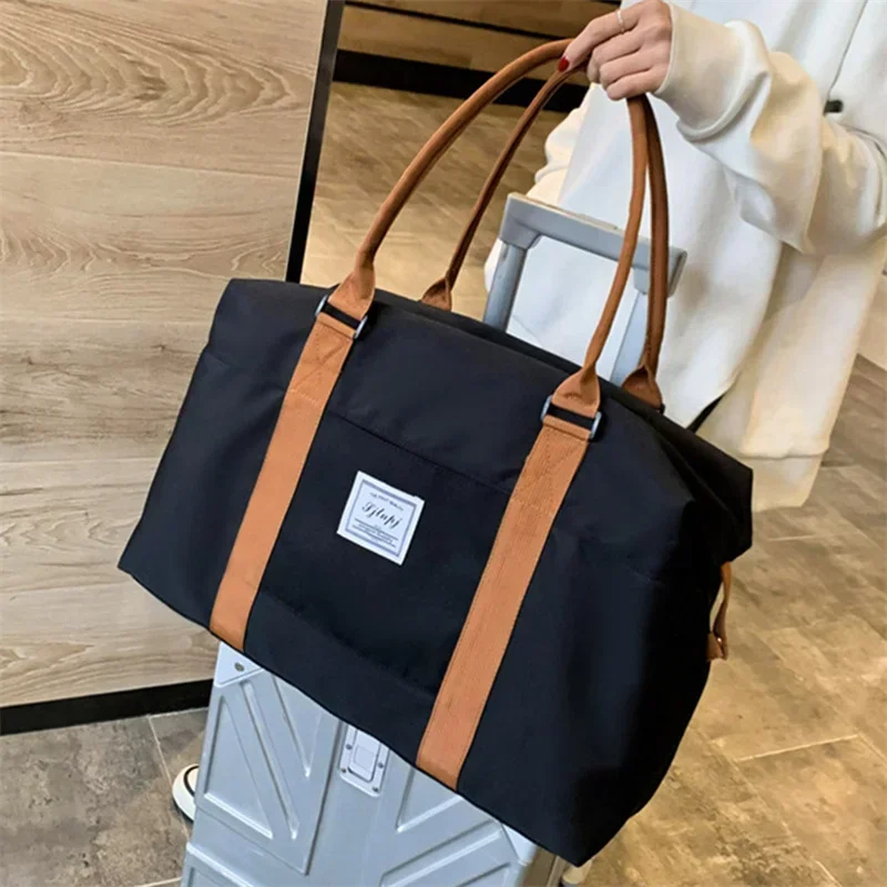 Fashion Large Travel Bag Women Cabin Tote Bags Handbag Oxford Cloth Canvas Waterproof Shoulder Bags Women Weekend Overnight Bag